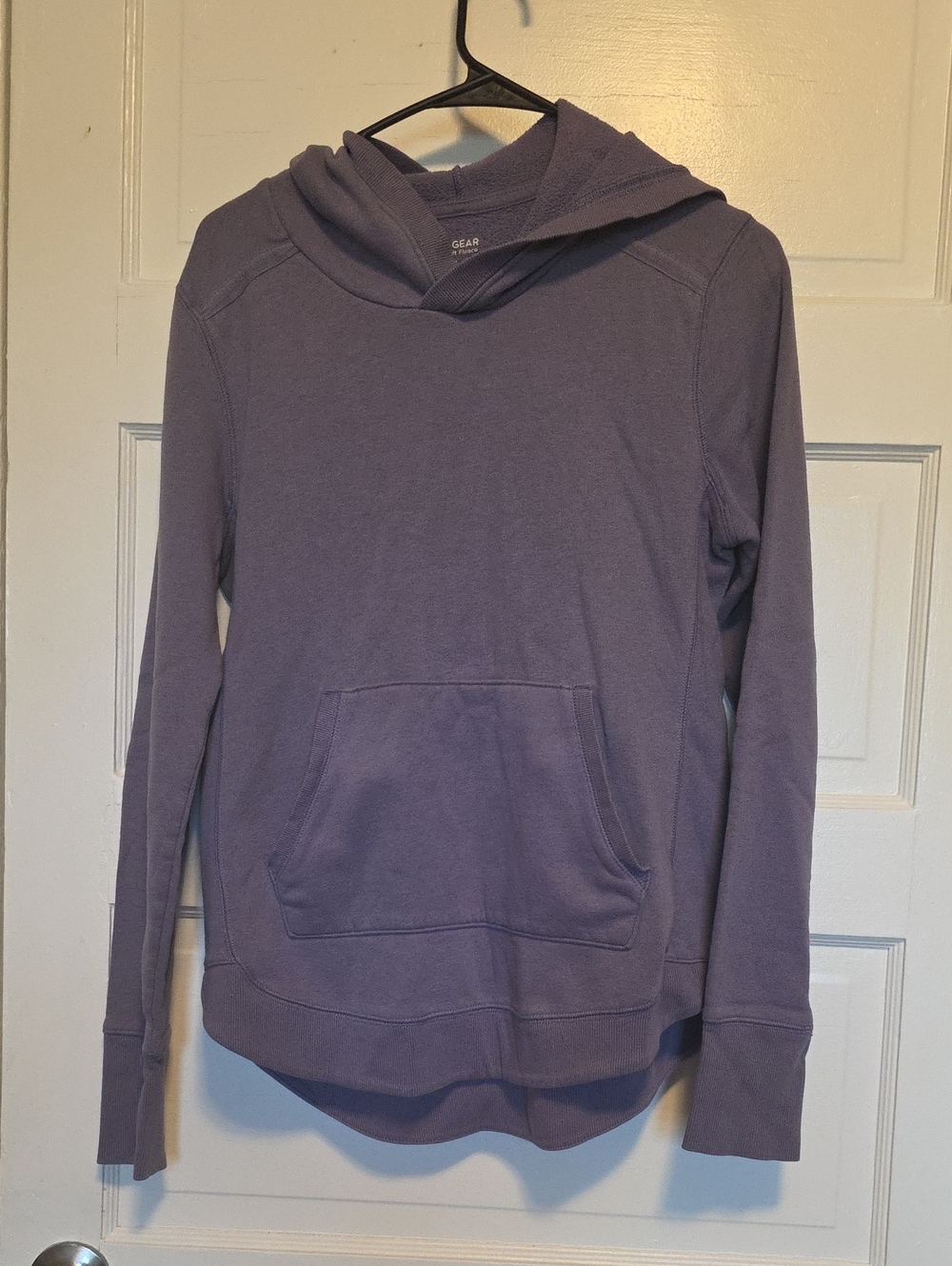 Womens Purple Hooded Pullover Sweater